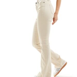 Bershka Cream Flare Jeans Size 6